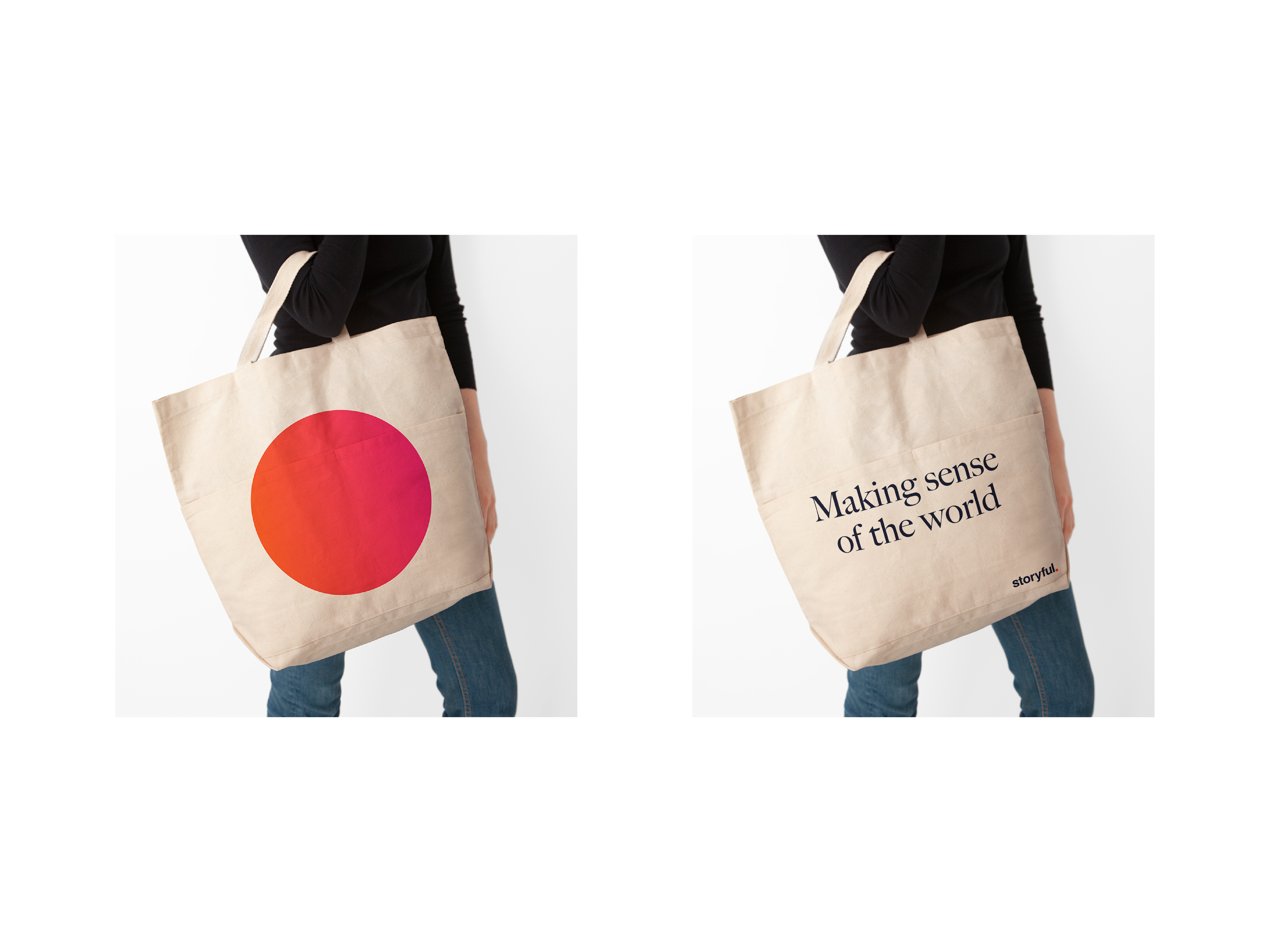 Tote bag mockup for Storyful