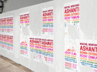 Posters with lineup for Play It Out festival