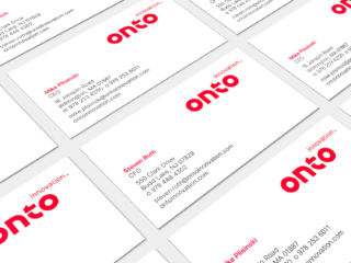 Onto Innovation Business cards, information only printed on the front